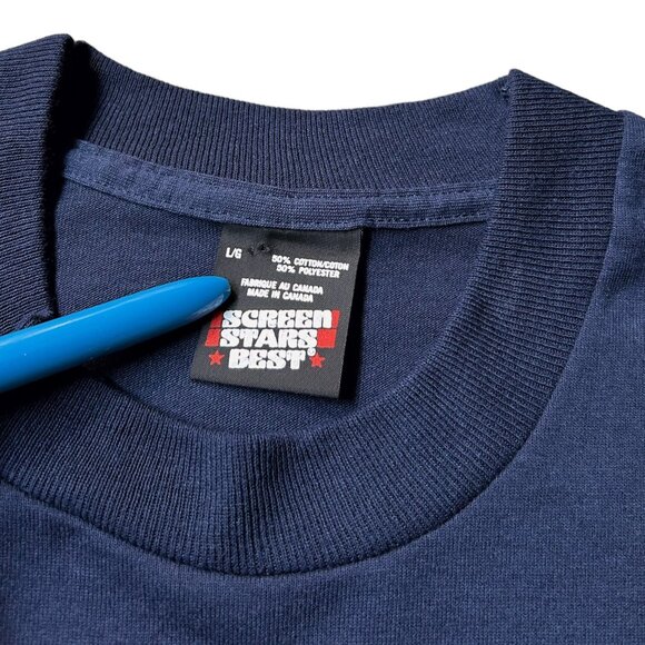 90s Vintage Fire Fighter T-shirt Single Stitch Syncrude Department Logo Crest. - Picture 5 of 6